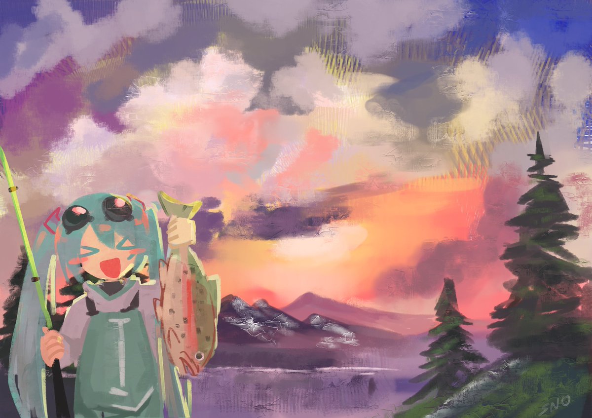 snorezu's tweet photo. 68/100
followed a bob ross video today and added in miku https://t.co/gAQ125FMsD