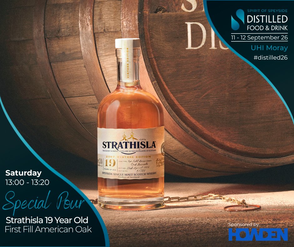 distilledscot's tweet photo. Saturday daytime at #Distilled26:

11:30 Tormore masterclass with Polly Logan.
12:00 Premium pour, The Glenlivet 23yo Single Cask.
13:00 Speyburn masterclass, 10yo to 1975 Edition.
13:00 Premium pour, Strathisla 19yo First Fill American Oak.

Tickets: https://t.co/i6XC4jxQuw https://t.co/nDwWHBo8l9