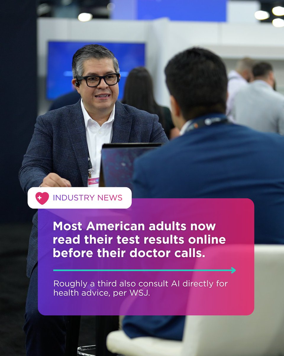 eMergeAmericas's tweet photo. Most patients now read their test results online before their doctor calls. A growing number are turning to AI to help make sense of them. We dug into what that means for health tech and health systems. 

Read the full article from the @WSJ  ➡️  https://t.co/u3FNFTYSM7 

#eMergeAmericas #MiamiTech #techconference #AI