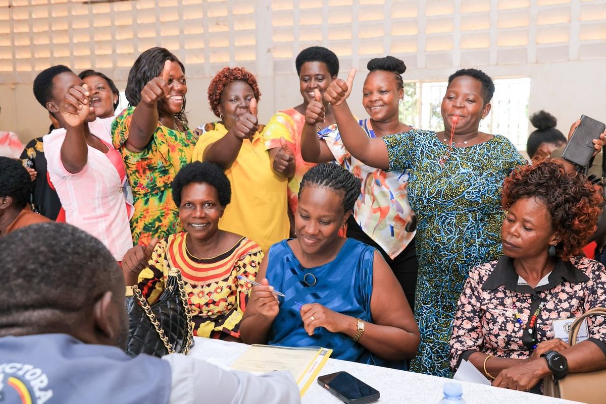 NRMOnline's tweet photo. The National Resistance Movement (NRM) Party Flagbearers for the National Women Council elections have this afternoon expressed interest and have been nominated by the Independent Electoral Commission ahead of tomorrow's Polls at Kyambogo College School. https://t.co/JOjdscUNBQ