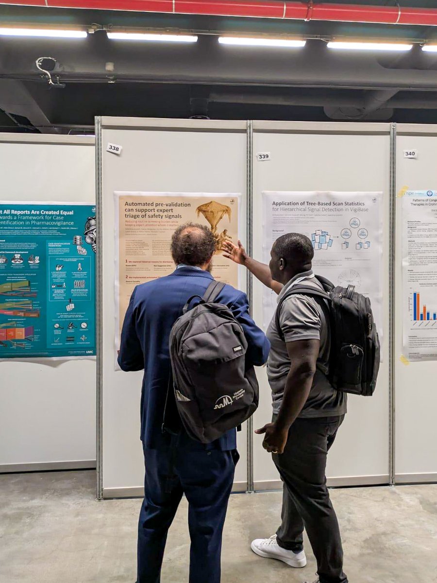 UMCGlobalSafety's tweet photo. The latest research from UMC was on display at #ISPEAnnual2026 🇮🇹
Our colleagues shared insights into case identification in #pharmacovigilance, safety signal triage, and novel approaches to #SignalDetection in VigiBase in new research posters. https://t.co/225YpbepxR