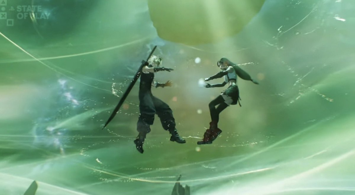 cIoudgf's tweet photo. showing zack &amp; aerith finally reunite right along with cloud &amp; tifa’s reunion in the lifestream is fucking crazy https://t.co/mo3qGLm9oj
