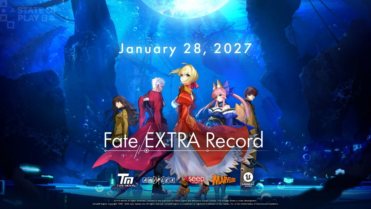 VoceSabiaAnime's tweet photo. Fate/Extra Record sai dia 28 de Janeiro de 2028!!! https://t.co/RIpiVX4WRY