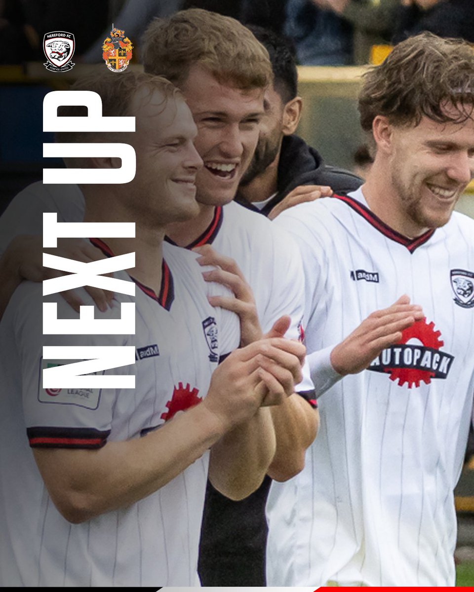 HerefordFC's tweet photo. ⏭️ A meeting with the Moors

🏆 @NL_Enterprise North
🆚 @SpennymoorTown
🏟️ @mandm Edgar Street Stadium
📆 Saturday 5th September
🕒 3pm
🎫 https://t.co/QOYxrizw3F
📲 https://t.co/ncsTNMWnLi
📻 @RadioHerefordFC

#COYW 🐮 https://t.co/YfVeLc9Y4F