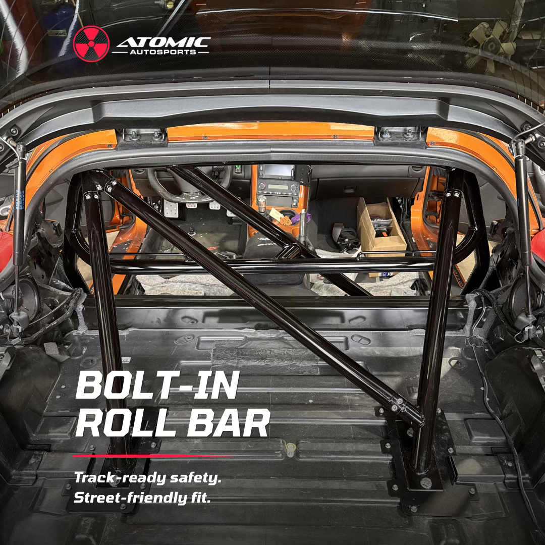 TeenaBolia3rt's tweet photo. Speed is fun. Safety is essential. A properly installed bolt-in roll bar adds protection for spirited driving and track days while keeping the interior clean and functional. What safety upgrade is next for your car? Get Atomic Prepped. https://t.co/vBuTuVdP4M