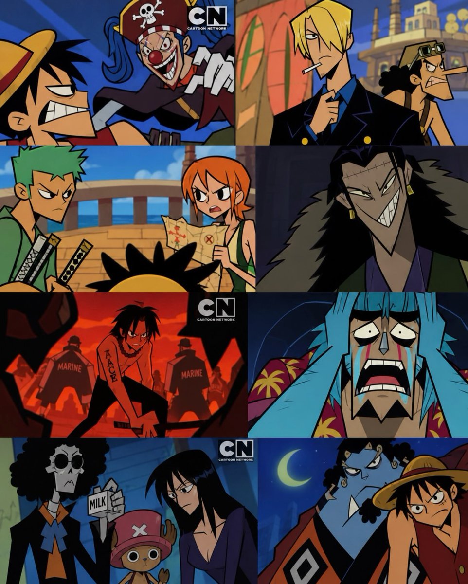 Anime_TaIk's tweet photo. Onepiece if it was an early 2000s Cartoon Network show.. https://t.co/e3xGipFwpu