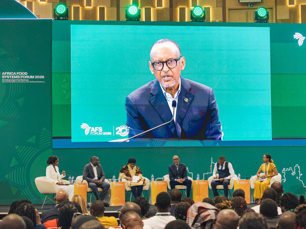 TheAGRF's tweet photo. The Presidential Summit at the #AFSForum2026 is currently ongoing and H.E. Paul Kagame, President of the Republic of Rwanda is engaging with young people from across Africa.

Always a pleasure to see this intergenerational dialogue taking place and envisioning the lessons our youth learn about transforming their continent.

Listen in live via these live stream links: https://t.co/QD4HMSyt8x