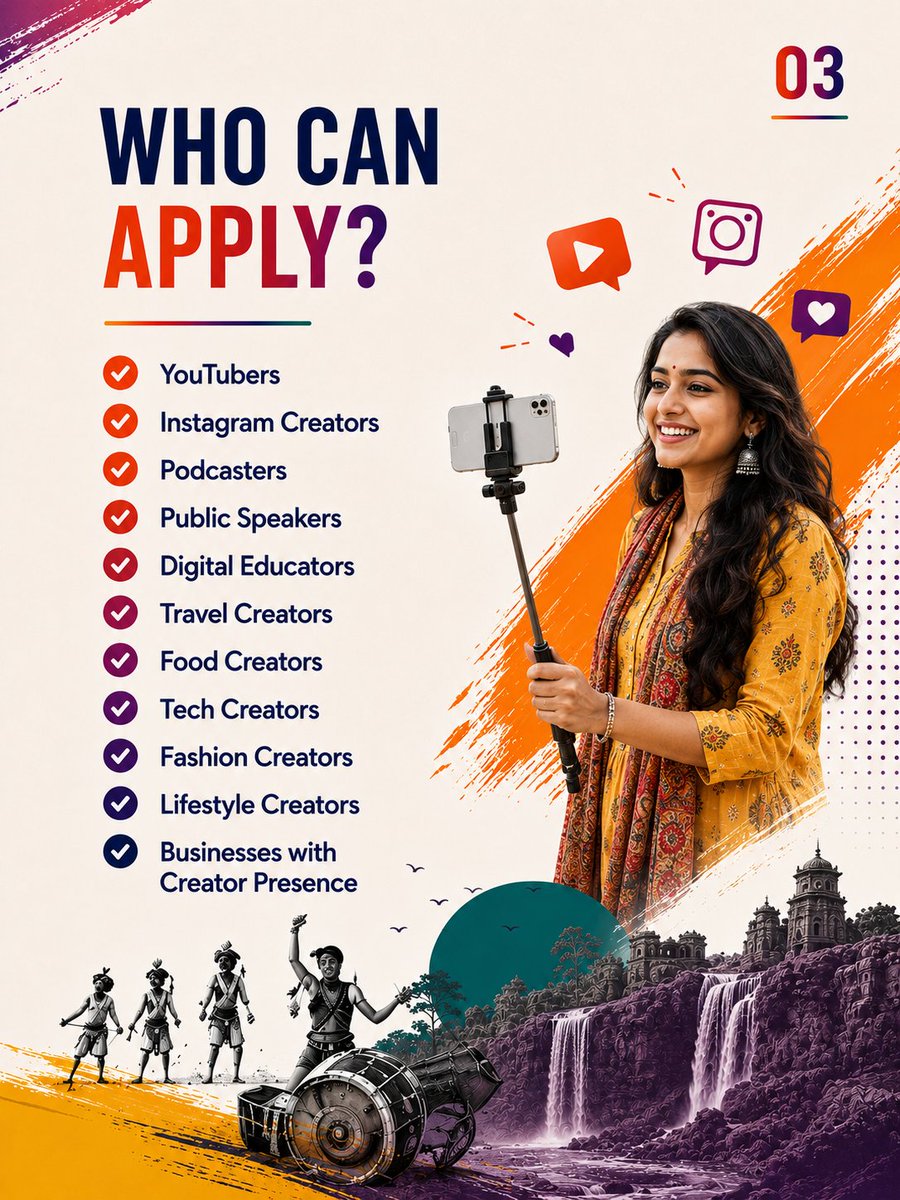 cgmygov's tweet photo. 🏆 THE WAIT IS OVER!

Chhattisgarh State Creator &amp; Influencer Awards 2026 is here! 🎉

Celebrating the creators putting Chhattisgarh on the digital map. 📱

👉 Tag a creator who deserves to win!

#CGStateCreatorAwards2026 #ChhattisgarhCreators
@DPRChhattisgarh @ChhattisgarhCMO https://t.co/UmHy7fuqtY