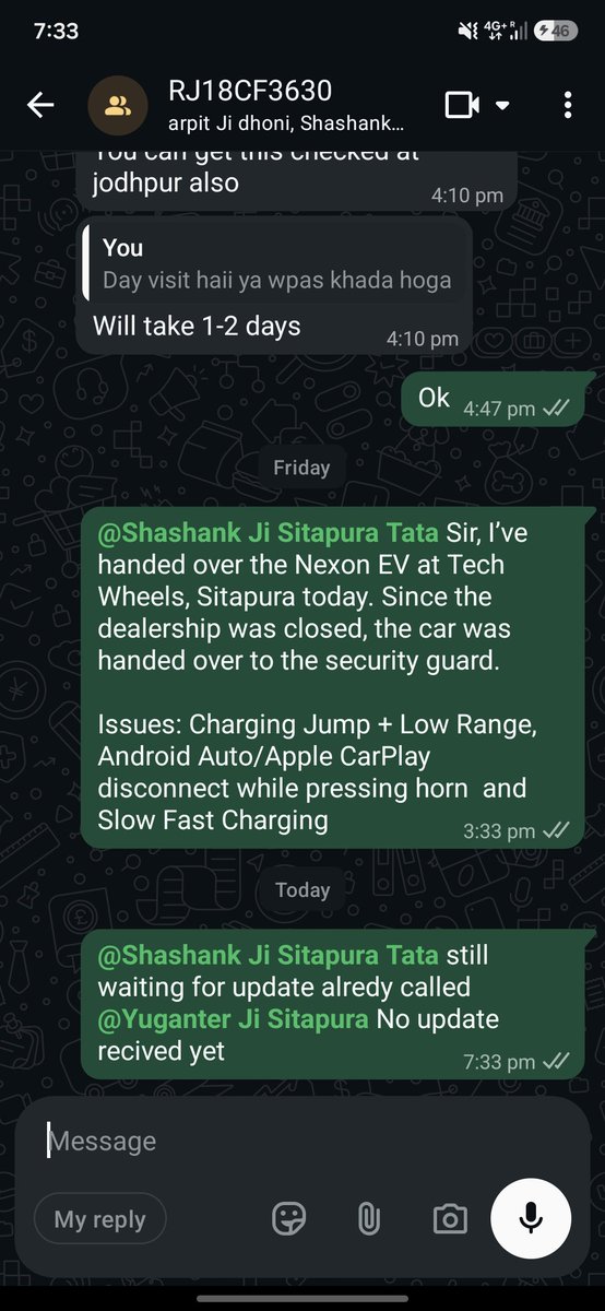 Manjitmahala1's tweet photo. @Tataev Car is at delership since friday and from monday no work ongoing with nexon ev also still no update from delership side after calls 
@Tataev @tata
Please look into this seriously https://t.co/pVb1EZsWXV