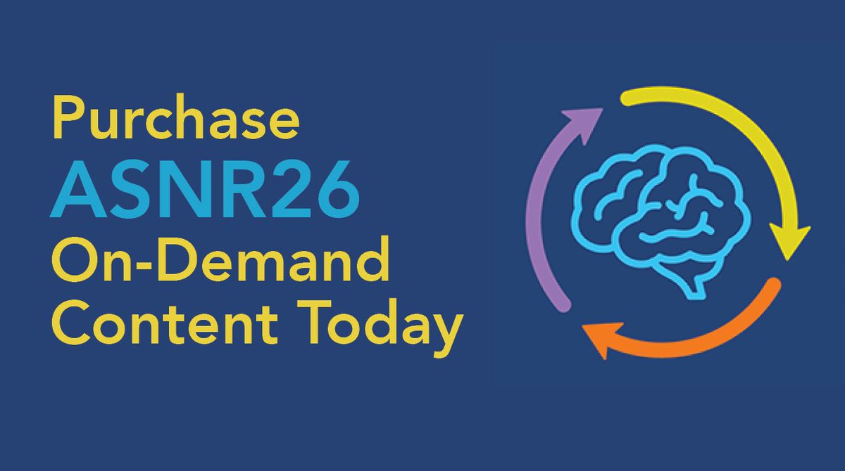 TheASNR's tweet photo. Access to the educational content presented during #ASNR26 continues! Registrants can log-in to Ed Connect and access all of the meeting material at their own pace. For those unable to attend, on-demand access can still be purchased. More information: https://t.co/jWBfR02d4t https://t.co/dT0C1zpwZF