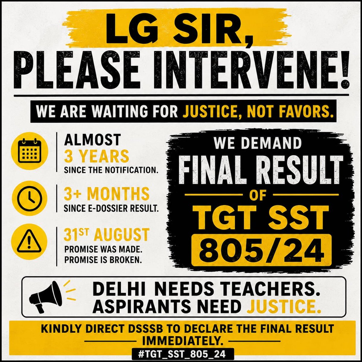 sauravmalik01's tweet photo. @LtGovDelhi @PMOIndia @HMOIndia RELEASE FINAL RESULT DSSSB TGT SST 805/24 https://t.co/tQBK9Ilihk