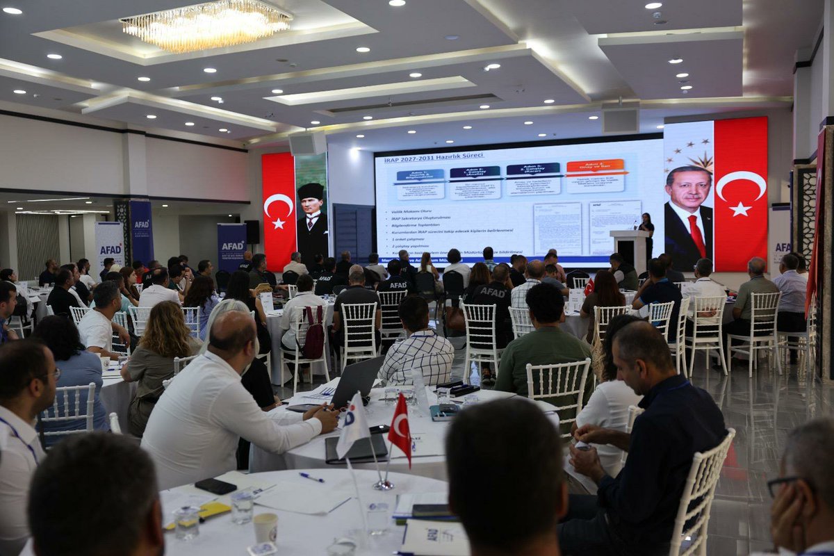 AFAD__Mersin's tweet photo. Mersin İl Afet Risk Azaltma Planı (İRAP) 2027-2031 hazırlık çalışmaları kapsamında; Deprem, Orman Yangını, Sel/Taşkın, Heyelan ve Endüstriyel Kazalar başlıklarında çalışma masalarının oluşturulduğu 1. Çalıştay gerçekleştirildi.

@afadbaskanlik 
#irap 
#Mersin https://t.co/Ix0L7ot7Y4