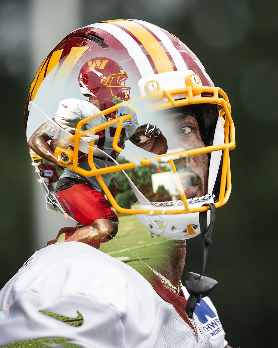 Collage of photos of Terry McLaurin.