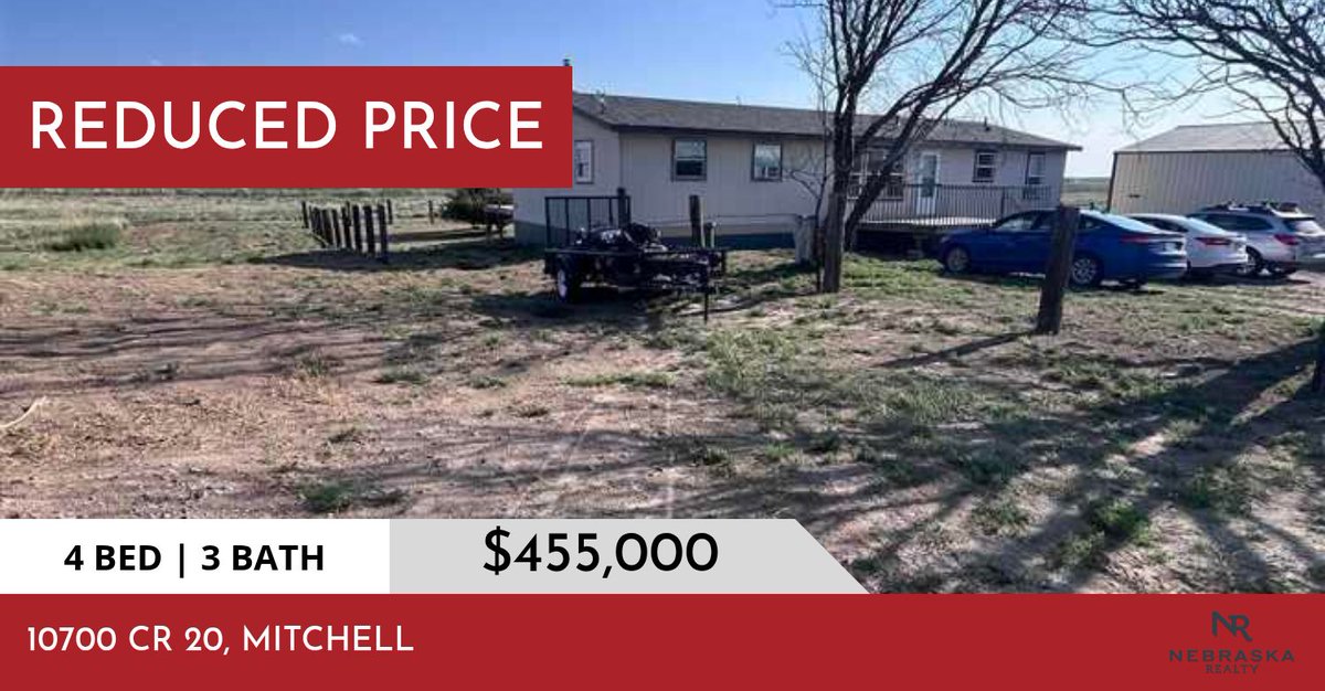 Forrest_sells's tweet photo. 📍 Reduced Price 📍 This recently reduced home at 10700 Cr 20 in Mitchell won't last long, so, don't wait to set up a showing! Reach out here or at (308) 763-1305 for more information!

Proudly Serving All of Western Nebraska!! https://t.co/UXOSRGSJDg https://t.co/HwT9C7UvBK