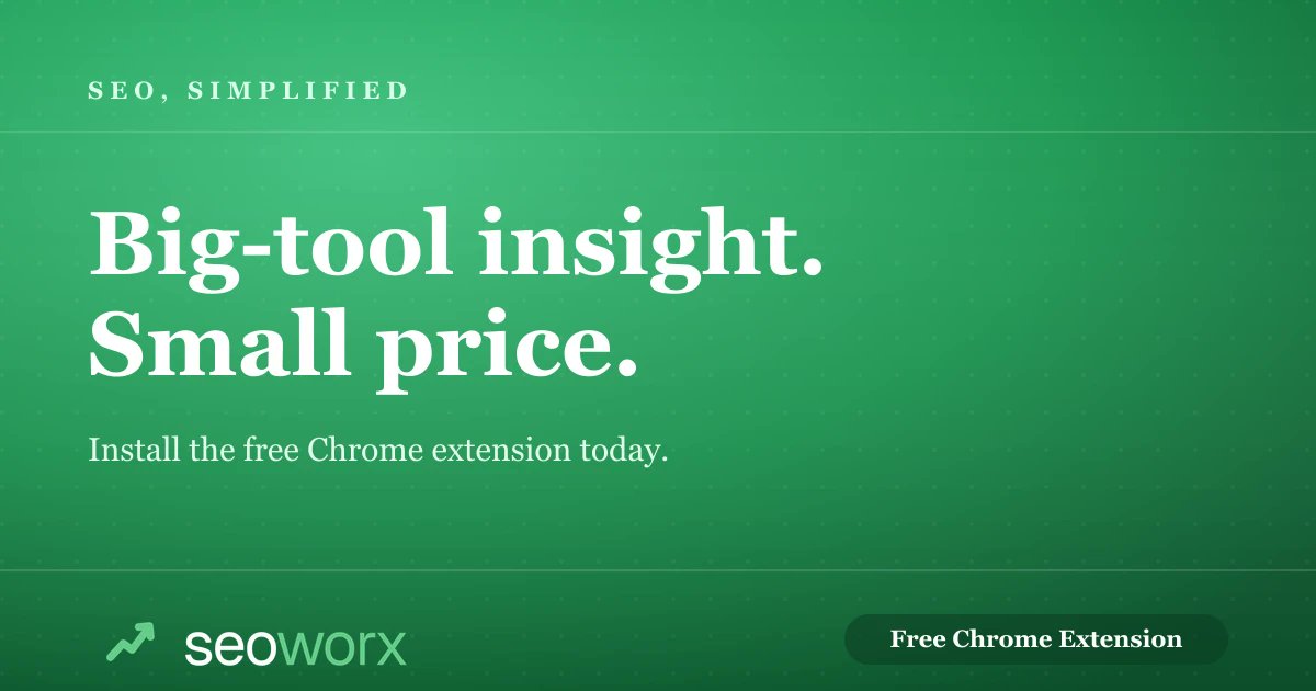seoworxapp's tweet photo. SEOworx, short version:

✅ 50+ metrics inside Google &amp; any page
✅ DA, spam score, traffic, keywords, backlinks
✅ Vet link/guest prospects in seconds
✅ 500 free credits/mo, no card

Big-tool insight, small price 👇
https://t.co/mY97dYRBhm

#SEO #SEOtools https://t.co/bztff0ZXdn