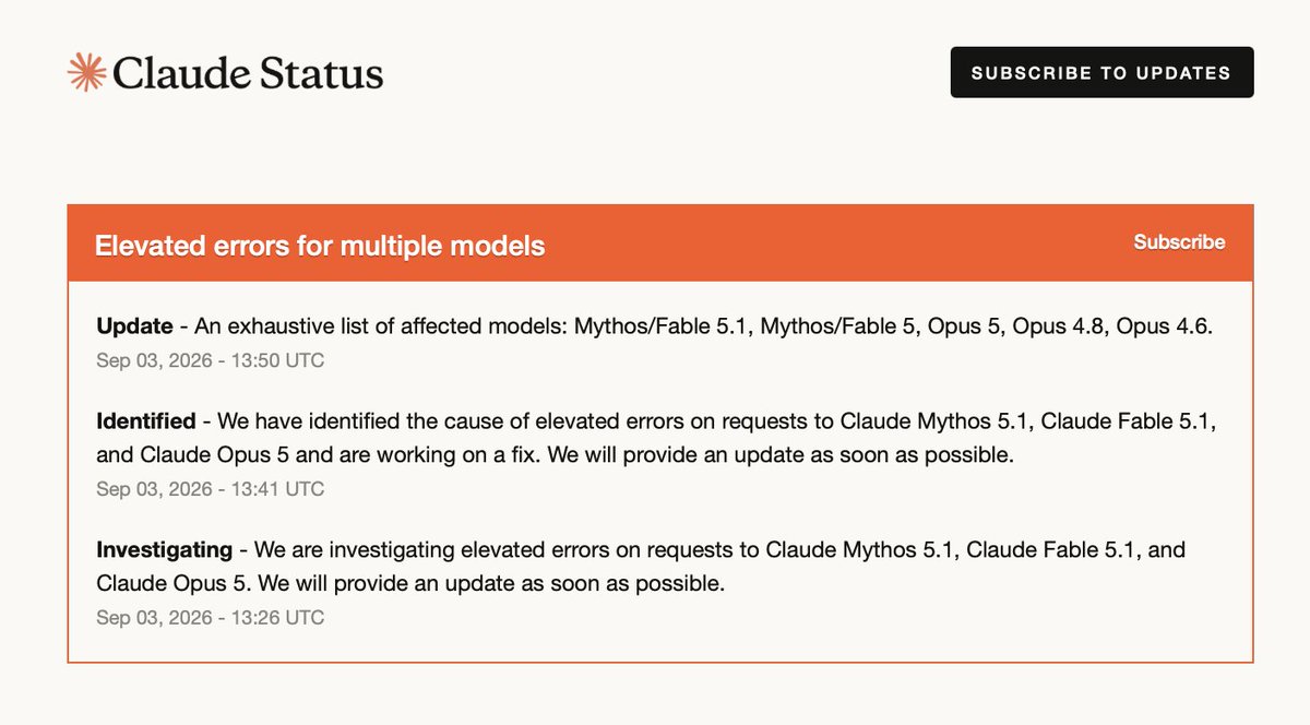 Kisliy_K's tweet photo. Fable5.1 have a lot of problems...

They need to fix it or people will move to @OpenAI.

Astra is comming it will take place, while @AnthropicAI will try to fix their servers. https://t.co/hkw903l3gO