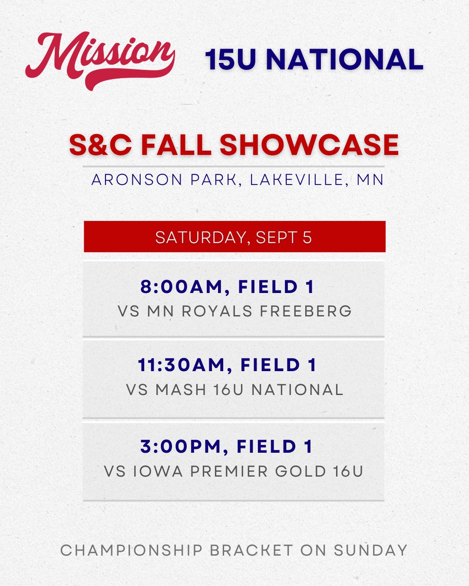 teeganbrown2029's tweet photo. So excited for this upcoming weekend in Lakeville, Mn for the S&amp;C showcase!
Our schedule is linked below!
(Mission 15u National Burr #55) https://t.co/az7k4V7I1y