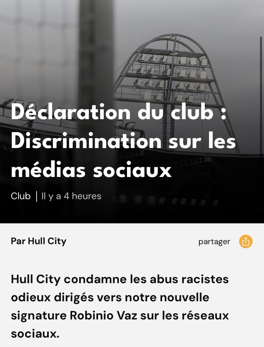 ActuFoot_'s tweet photo. 🚨 HULL CITY DÉNONCE ET CONDAMNE DES INJURES RACISTES ENVERS SA NOUVELLE RECRUE, ROBINIO VAZ 🇫🇷… 😤

Le club annonce être en contact avec la Premier League, l’association de lutte contre les discriminations Kick It Out et les réseaux sociaux concernés.

Hull City collabore aussi avec la police et autres autorités pour identifier les responsables.

Soutien au joueur. 🤝

🗞️ communiqué