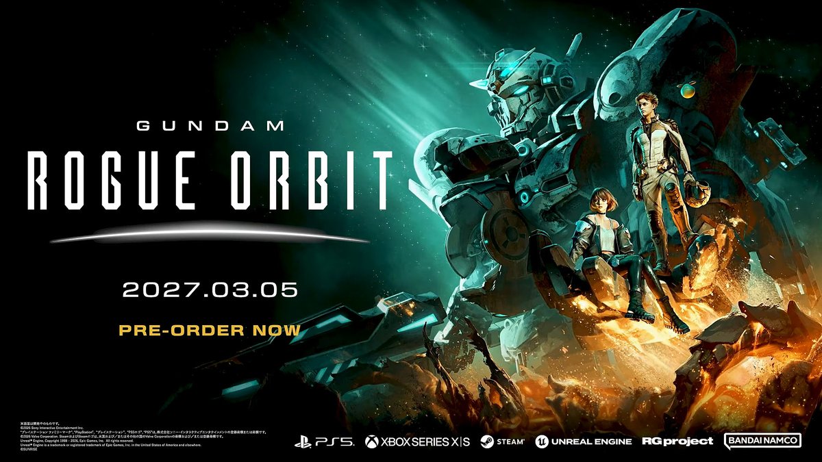 gematsu's tweet photo. Gundam Rogue Orbit launches March 5, 2027 Gundam Rogue Orbit launches March 5, 2027 https://t.co/xgCU0HF3Jf