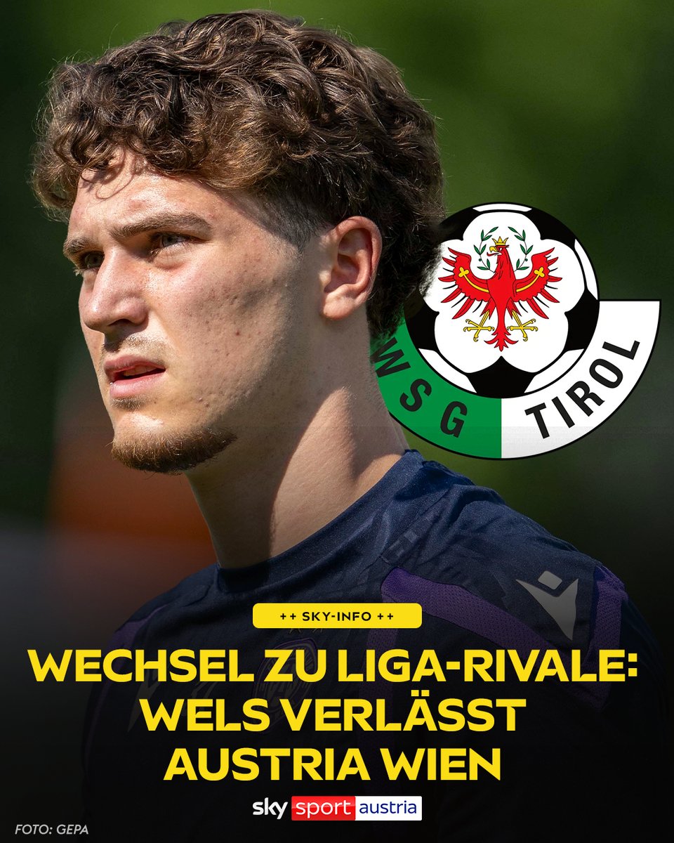 SkySportAustria's tweet photo. Moritz Wels verlässt die Wiener Austria! ⚽️

Alle Infos 👉️ https://t.co/474IpT9O7X

#SkyBuliAT #Wels #FKAustriaWien #WSGTirol #inundaut #TransferUpdate https://t.co/cP8Ru7ZV2k