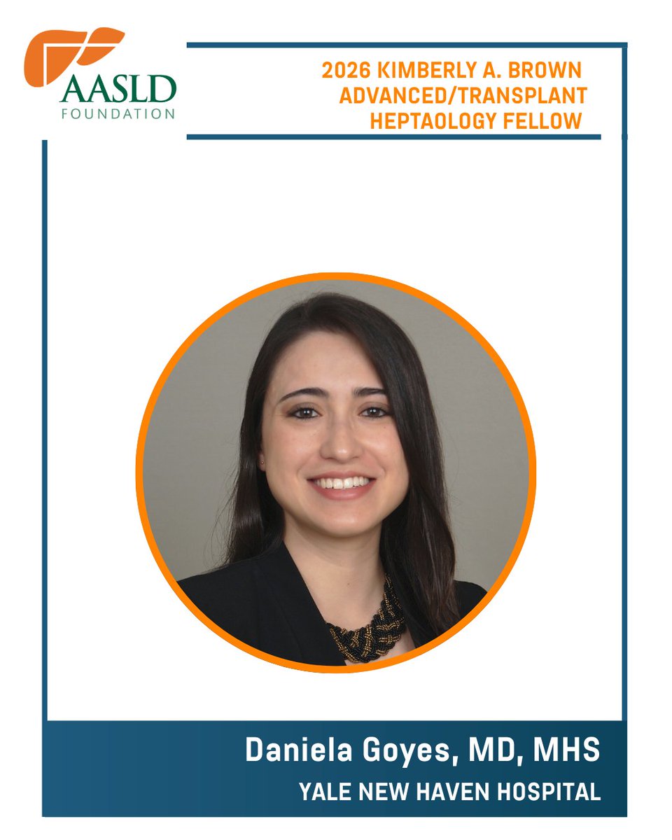 AASLDFoundation's tweet photo. Congratulations to Daniela Goyes, MD, MHS, recipient of the Kimberly A. Brown Advanced/Transplant #Hepatology Fellow Award! Join us in celebrating this well-deserved honor. https://t.co/vR7BuxIp0y