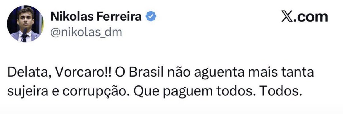 aanaelisast's tweet photo. Já dizia o lindão, “delata, Vorcaro!” https://t.co/hoIrJT5ukt