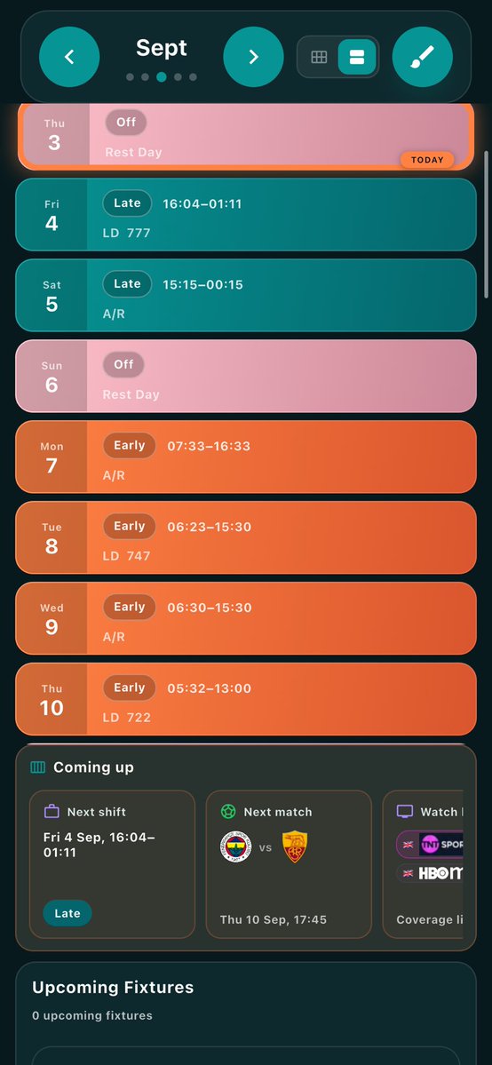 Rotamatch's tweet photo. ⚽ Champions League added to the app 🇪🇺👈

FenerbahÇE vs AS Roma
17:45 • UEFA Champions League

RotaMatch is the football calendar app — plan matches around your life. 📅⚽

Download: https://t.co/CjE1sEmgN5

#Fenerbahce #ASRoma #UCL #Football #RotaMatch #ucldraw #turkey #roma https://t.co/967UMOkmVf