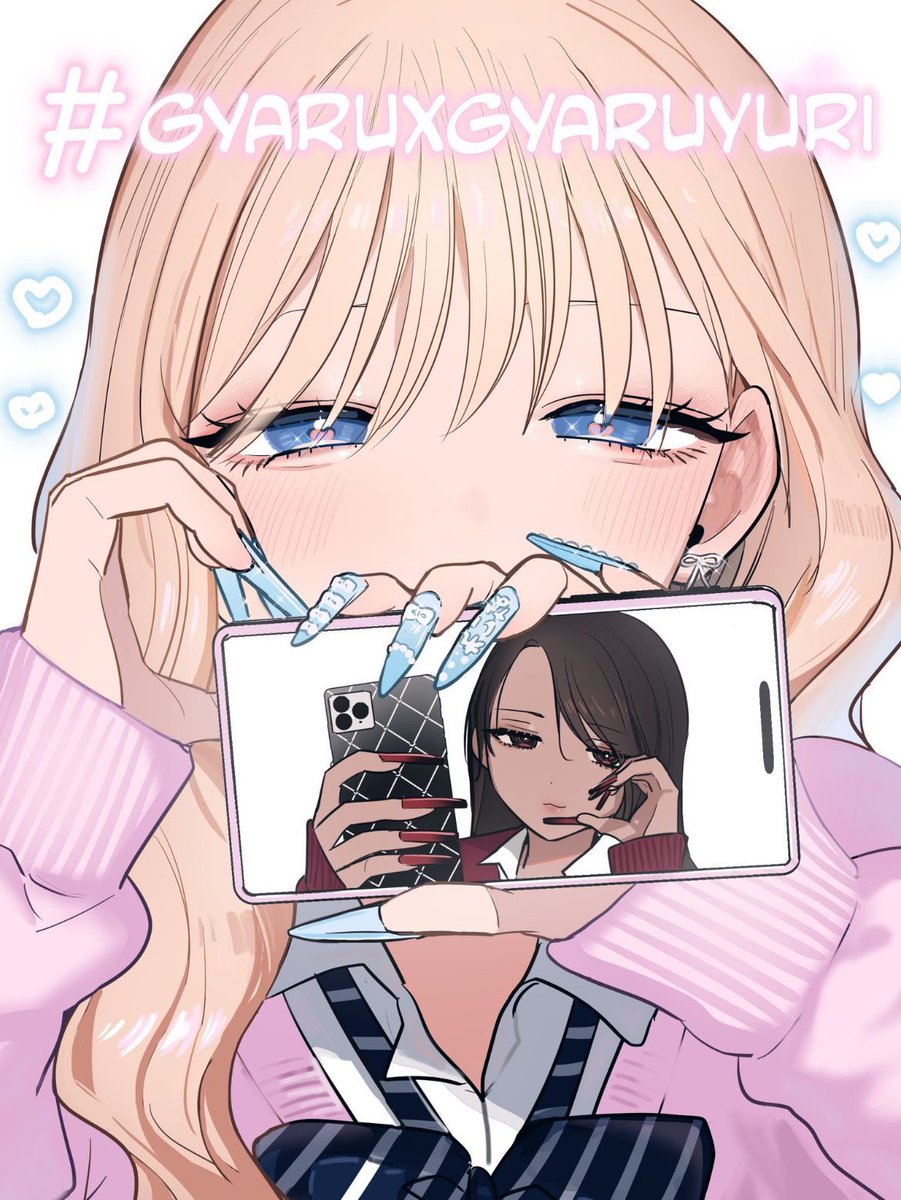 kyoruyeye's tweet photo. and happy bisexual visibility month to my bi4bi gyaru yuri 🩷💜💙 https://t.co/ZzPcU5mGml