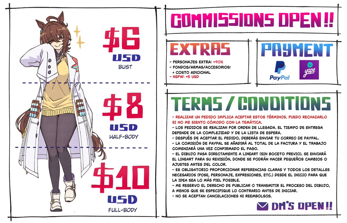 mayu_sketch's tweet photo. 🚨 ¡COMISIONES ABIERTAS! 🚨 

(Cualquier duda o consulta, al DM sin problema 📩) 

#opencommisions #commisionsopen https://t.co/jSOjSQHj7S