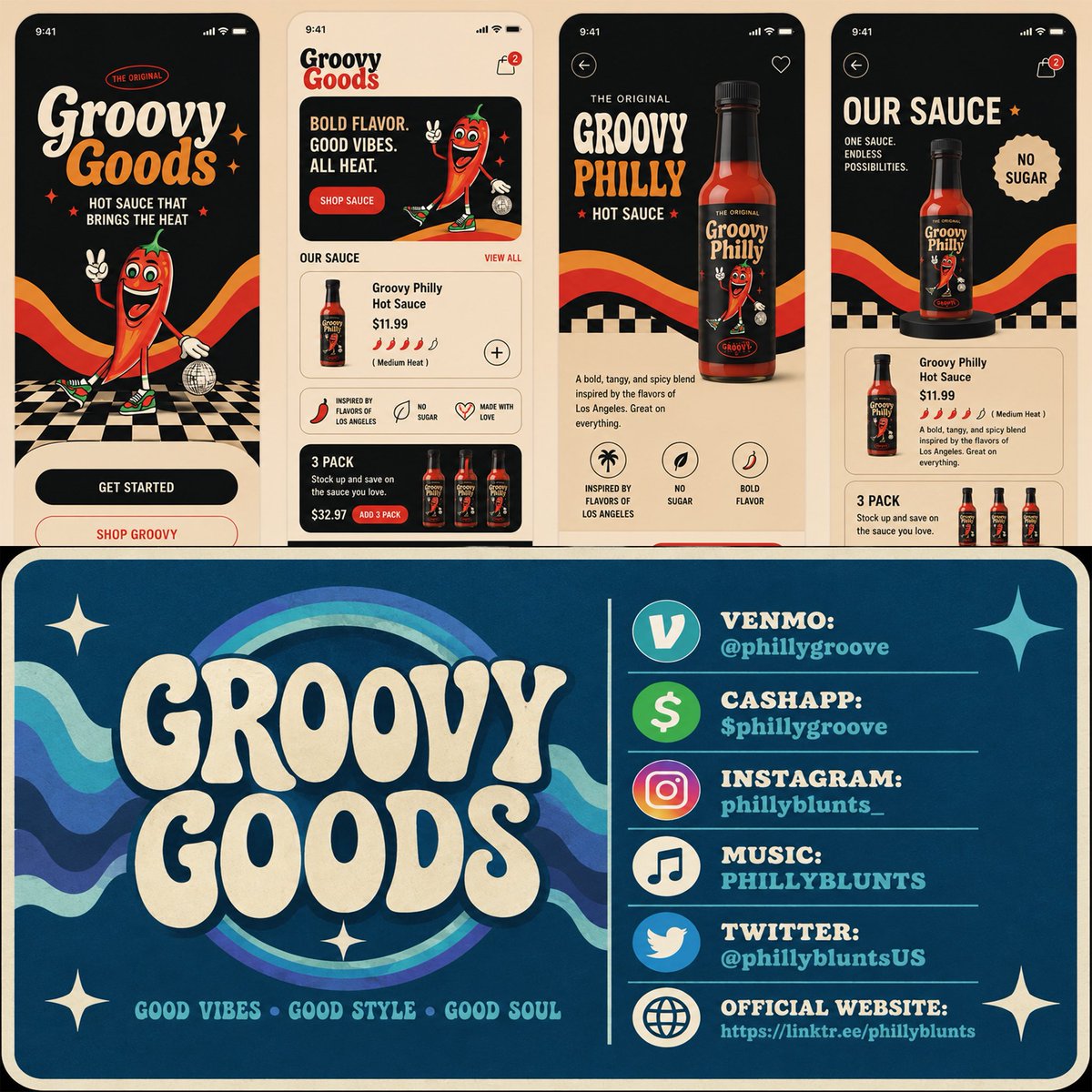 phillybluntsUS's tweet photo. Meet **Groovy Philly Hot Sauce** 🌶️🔥 — the perfect blend of flavor and heat to spice up your wings, tacos, burgers, pizza, eggs, and so much more!

💥 **Available NOW!**
1 Bottle – **$11.99**
3-Pack – **$32.97**

ORDER NOW!!! DM OR EMAIL. 

#HotSauce #SupportSmallBusiness https://t.co/XjTtB6RAWO