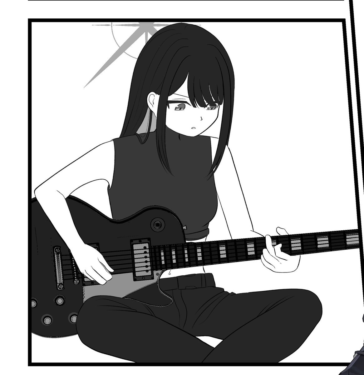 kanataBLAC's tweet photo. 新規イラストはないけど新刊の1コマでお祝いってことにしちゃお
誕生日おめでとう
サッちゃんのギター楽しみにしてるからね…🫶
#錠前サオリ生誕祭2026 https://t.co/srMK4sM7AI