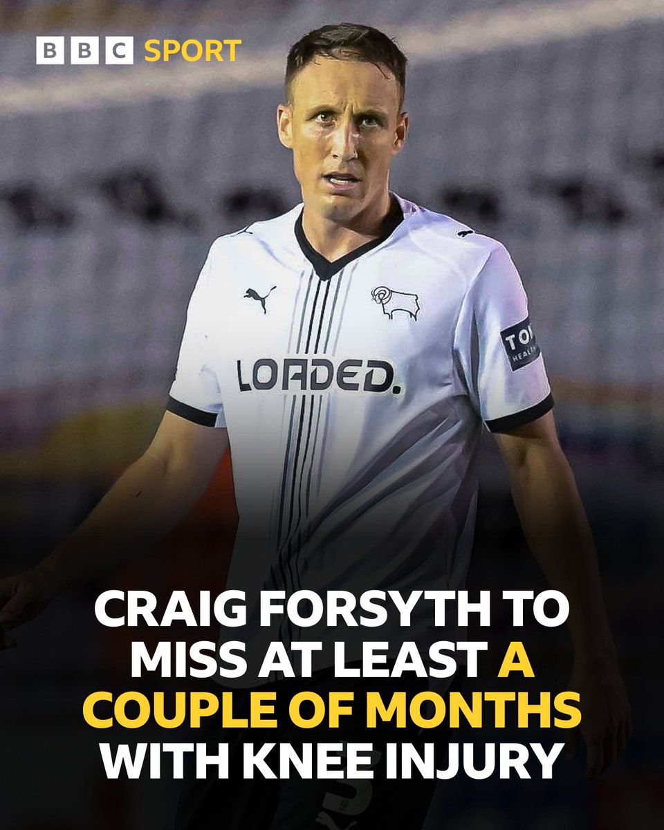 BBCDerbySport's tweet photo. Derby County captain Lewis Travis and defender Craig Forsyth are set for spells on the sidelines.

Hear today's press conference on BBC Sounds 👇

🔊 https://t.co/L1DKX5HDpy

#DCFC https://t.co/fJIBQS99di