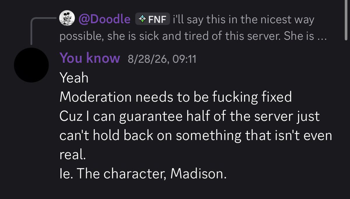 SecretSecretOoK's tweet photo. (6)🧵 Fano also did not do anything about a Minor that took on a VA role for his server, being harassed and preyed upon by others. Along with the director of WI REINCARNATION saying “You signed up for this” https://t.co/1DkA6BoJY6