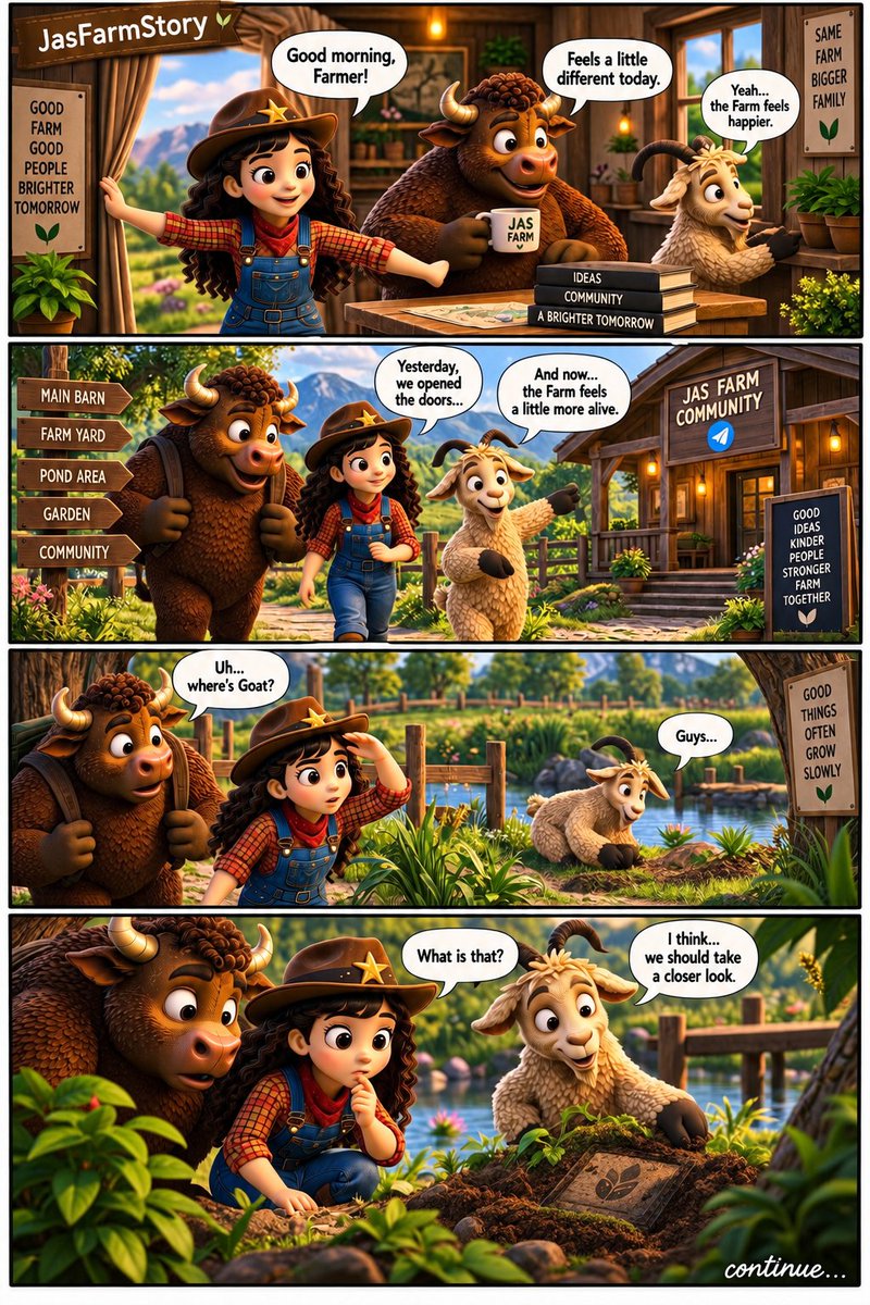 JasFarm_'s tweet photo. Yesterday, we opened the doors. ๐พ
Today, something new has appeared at the Farm.
The three of them weren't looking for it.
But maybeโฆ
it was waiting for them. ๐
What do you think they found, Farmers?
#JASFarm #GrowTogether https://t.co/8Xn1iGBjjS