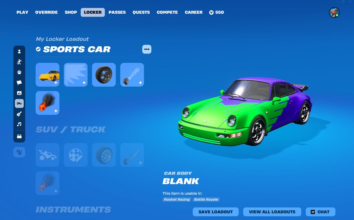 AlessaAlucardo's tweet photo. eu não esperava por isso, mas obrigada Fortnite pelo Porsche 911 Turbo, já tava pensando que em algum momento eu ia ter que juntar pra pegar ele na loja, mas de graça é melhor :D https://t.co/SlMZDfkg6f