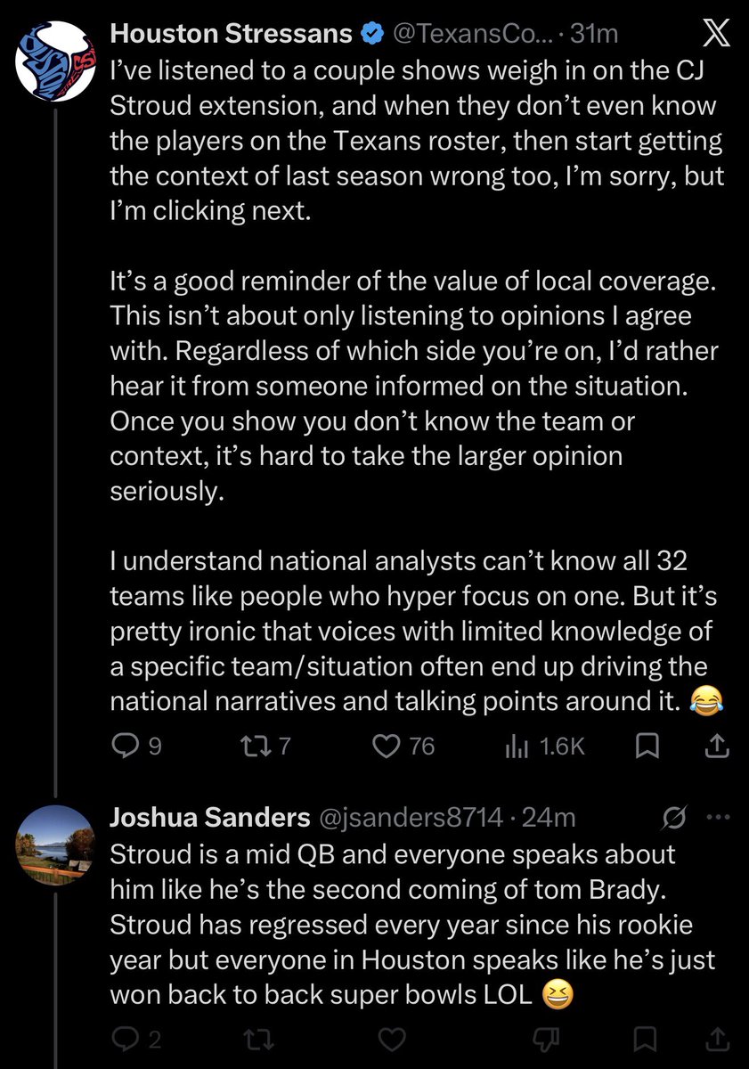 TexansCommenter's tweet photo. Holy sensitive 😂 https://t.co/sWbgWWRTdl
