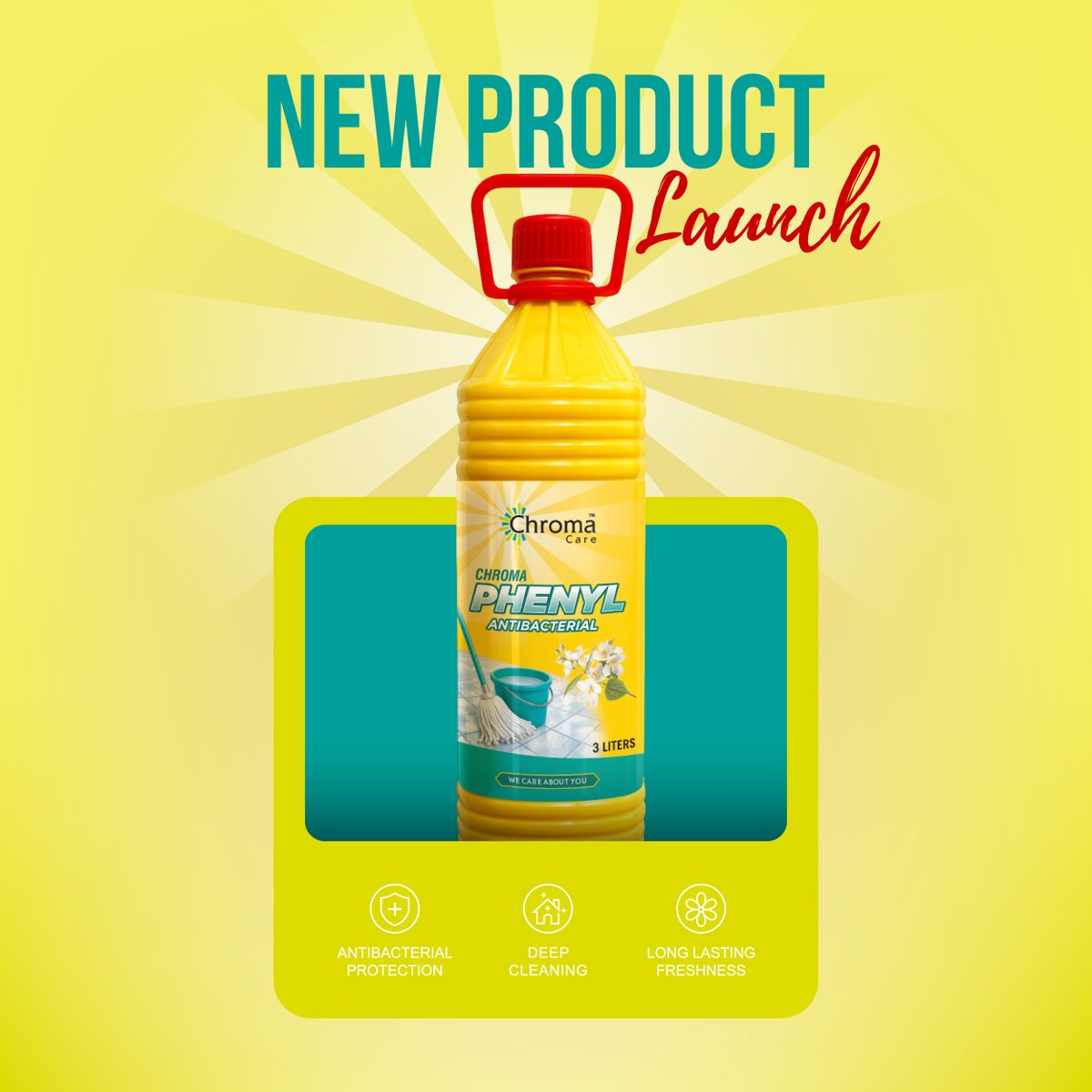 chromacarepk's tweet photo. Meet Chroma Care Phenyl, our new antibacterial cleaning solution for a cleaner, fresher home.

#ChromaCare #WeCareAboutYou #ChromaPhenyl #Phenyl #HomeCleaning #FloorCleaning #HouseCleaning #HomeCare #CleaningProducts #MadeInPakistan #PakistaniProducts #NewProduct #ProductLaunch https://t.co/rNyCR7W9Oe