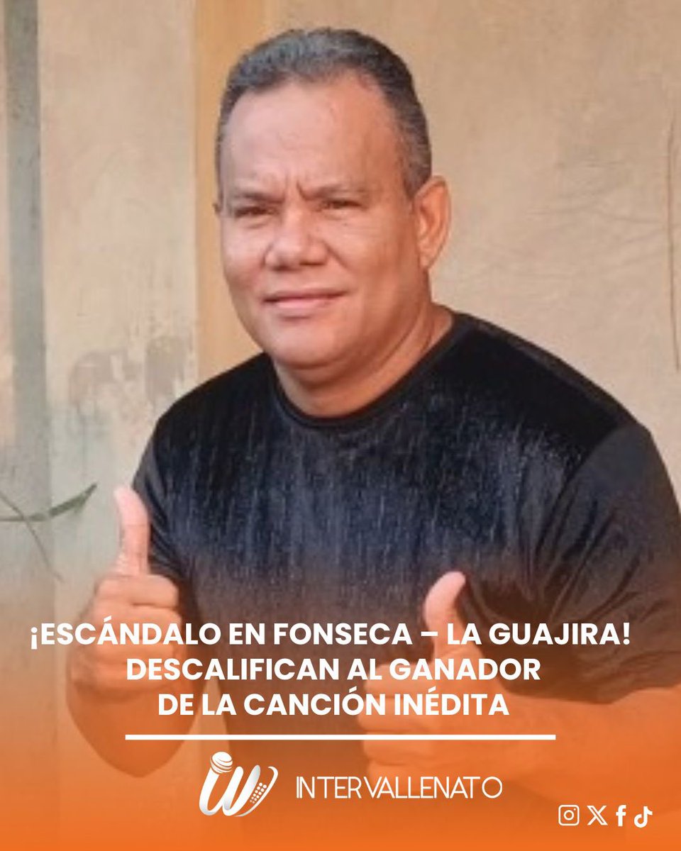 Intervallenato's tweet photo. El Consejo Directivo del #Festival del Retorno de #Fonseca, La Guajira, retiró el primer puesto al compositor @TatoFragozoCV , tras descubrirse que la obra con la que coronó la edición 52 del certamen ya había sido premiada en otro escenario del país. https://t.co/4vsnTwyyS9 https://t.co/BG64lOOk5m