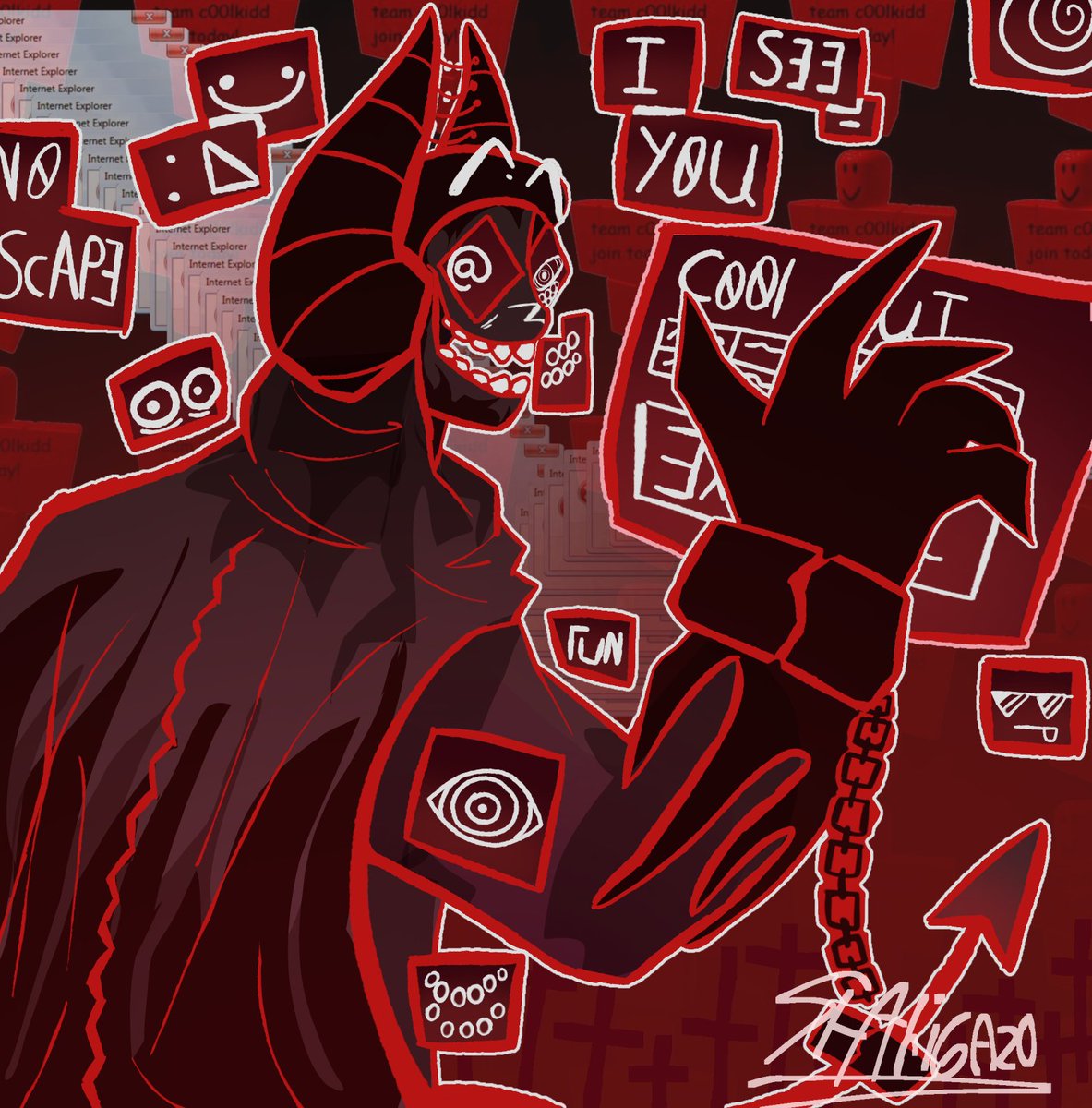 Shtriga20's tweet photo. Day 2 of daily drawings of Forsaken characters until i get the artist skins,  there's not much interesting about this drawing, C00lkidd's milestone 4 looks better in the Roblox style #c00lkidd #Forsaken #roblox https://t.co/cef2kgeovN