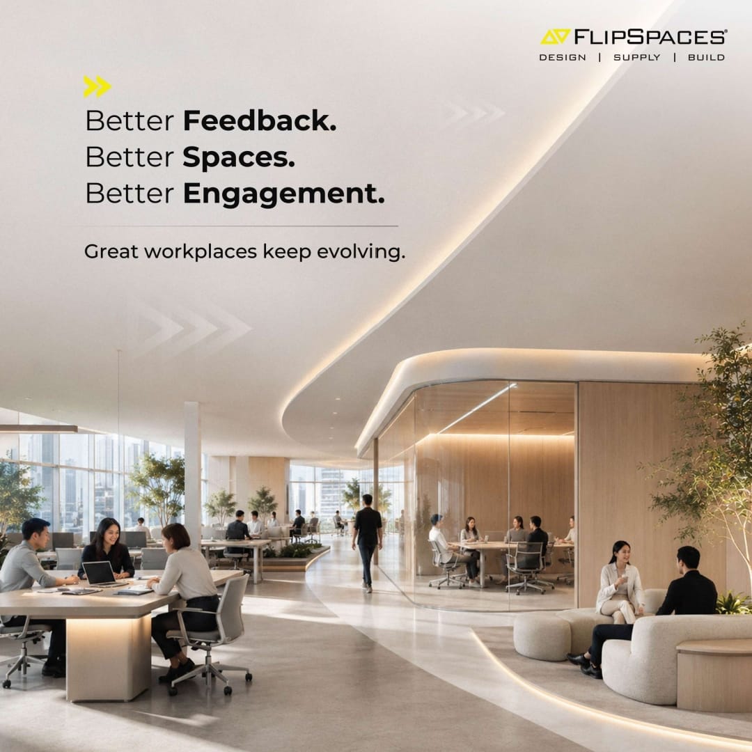 Flipspaces's tweet photo. Your workplace shouldn’t just look good. It should work better.

Great workplace design starts with listening, then evolves through design → test → learn → improve.

Better spaces. Better engagement. Better work.

#FlipspacesDesignLabs #WorkplaceDesign #FutureOfWork https://t.co/EkupvoRzcX