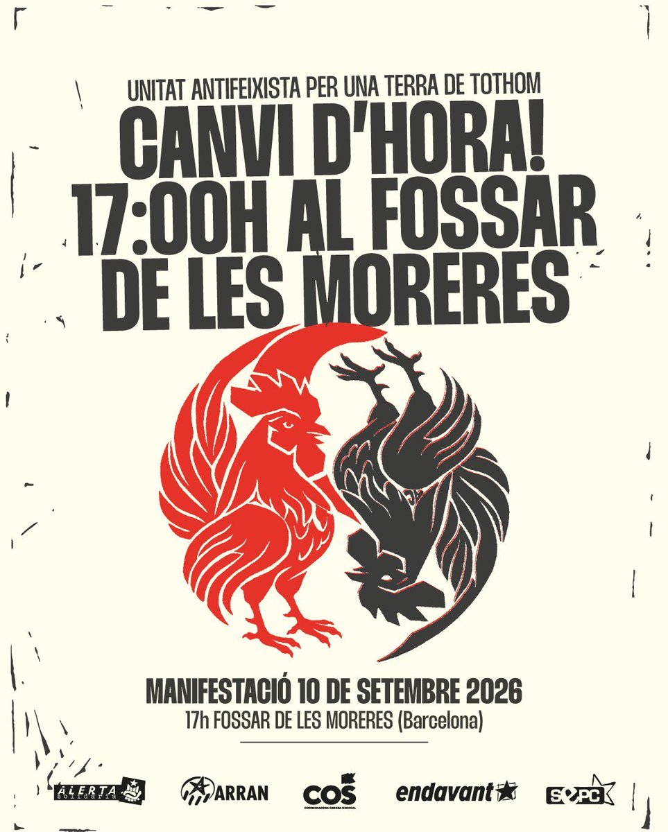 PropagandaPFet's tweet photo. 🗣️ La gent de la cultura tenim un missatge per vosaltres: el 10 de setembre ens veiem al Fossar de les Moreres.

La cultura sempre al servei dels nostres drets i llibertats. Per un país antifeixista, antiracista i per a tothom! 🤝 https://t.co/BeQDuRzozc