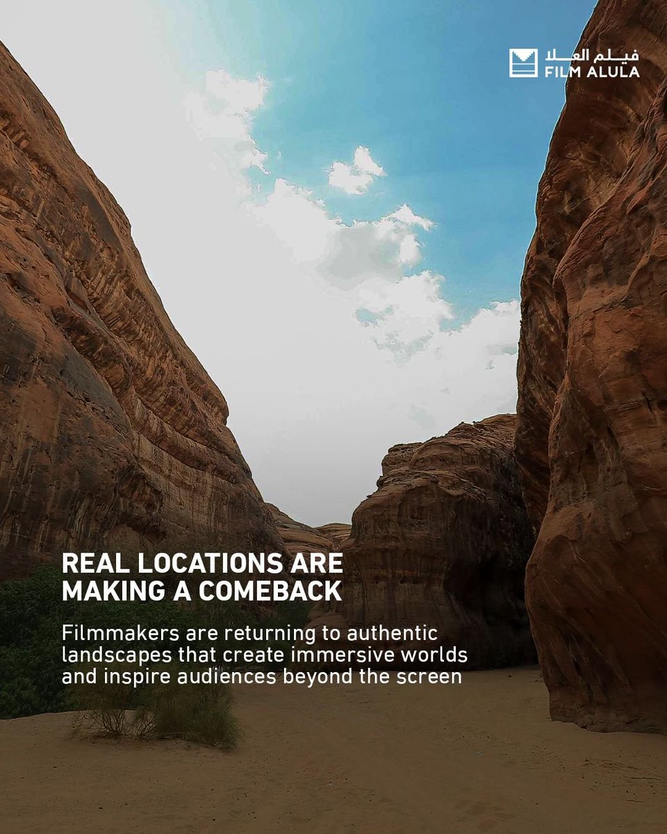 filmalula's tweet photo. The way stories are made is changing and 2026 is bringing filmmaking closer to what feels real, responsible and rooted in place.  Discover 4 trends redefining global filmmaking in 2026. 

#FilmAlUla #AlUla #Filmmaking #FilmIndustry #SaudiCinema https://t.co/YtAfNzv8kP