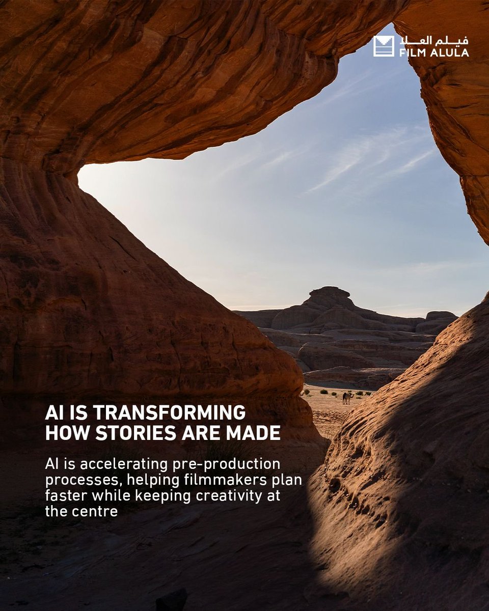 filmalula's tweet photo. The way stories are made is changing and 2026 is bringing filmmaking closer to what feels real, responsible and rooted in place.  Discover 4 trends redefining global filmmaking in 2026. 

#FilmAlUla #AlUla #Filmmaking #FilmIndustry #SaudiCinema https://t.co/YtAfNzv8kP