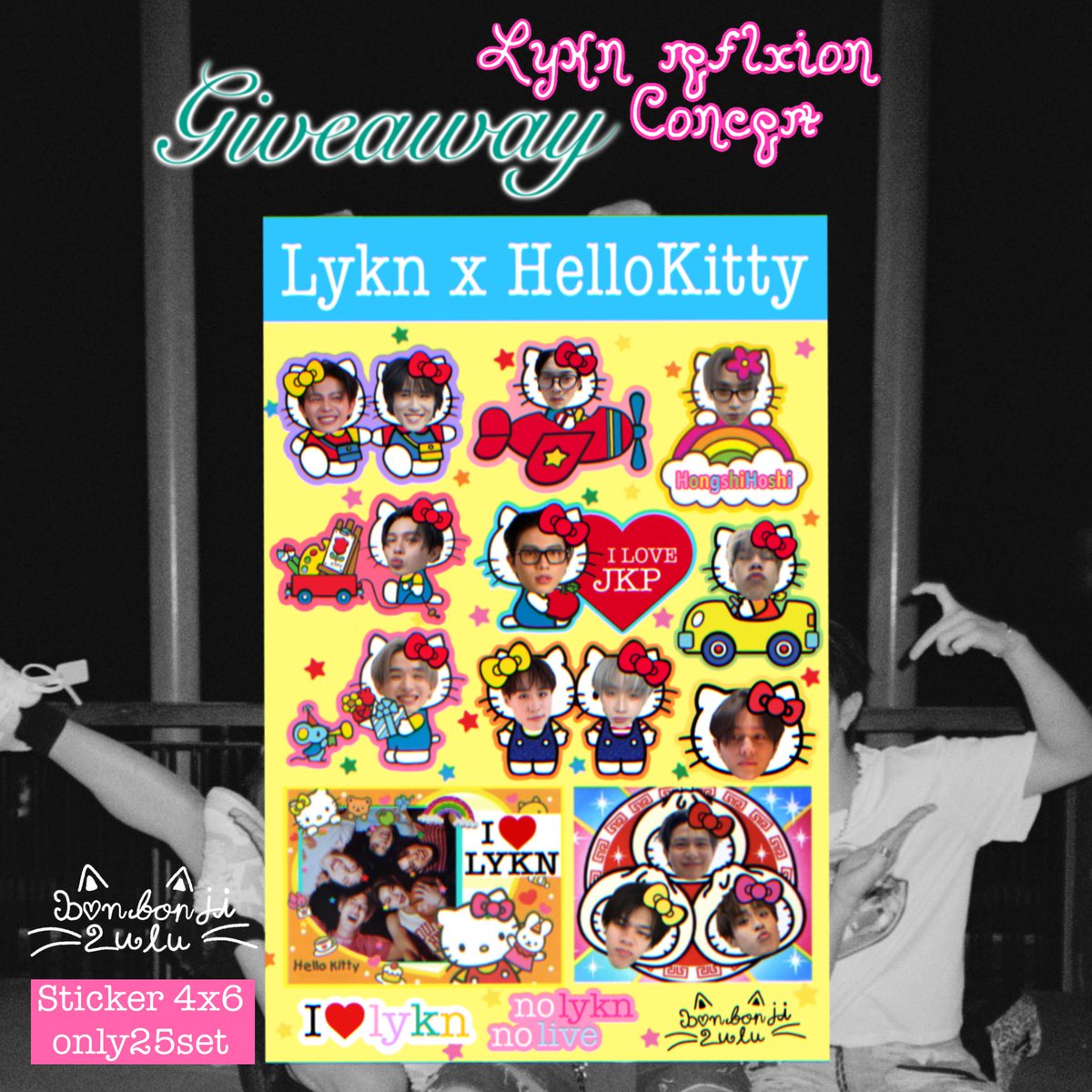 bonbonjilulu's tweet photo. —— pls kindly rt 🙇🏻‍♀️⭐️💘

 ᧔♡᧓ Giveaway for #LYKNReflexionConcert 

🎀4x6 sticker only25set !

Date : 25oct26
📍Impact arena 
Time : tba

🌈🙋🏻‍♀️ Exchange please Dm 
( #LYKN ) https://t.co/VUrxpJPR1N
