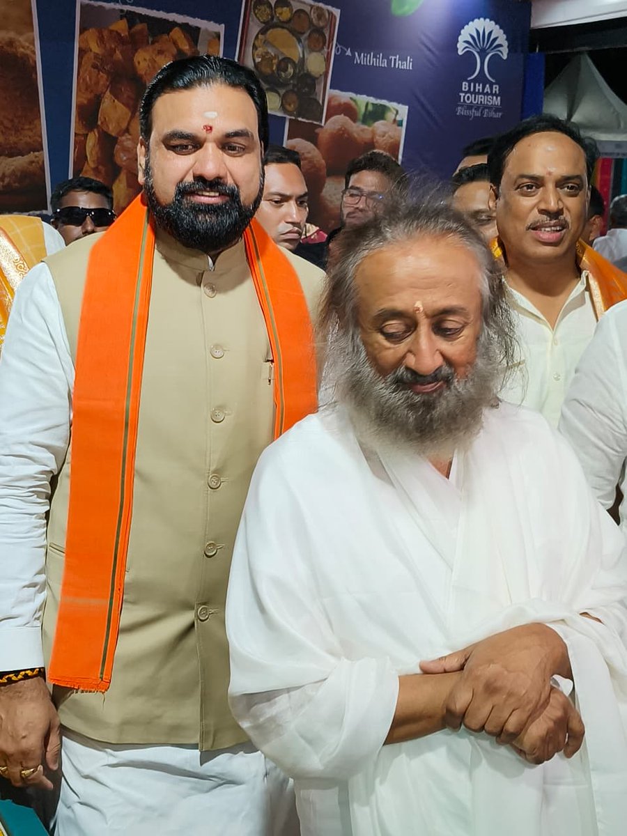 TourismBiharGov's tweet photo. Bihar Mahotsav 2026 — Celebrating Bihar in Bengaluru! 

Hon’ble Chief Minister of Bihar, Shri Samrat Choudhary, visited Bihar Mahotsav at The Art of Living International Center, Bengaluru, along with Gurudev Sri Sri Ravi Shankar, a globally renowned spiritual leader.

The occasion celebrated the rich cultural heritage, traditions, flavours and vibrant spirit of Bihar, bringing the essence of Bihar closer to Bihari Diaspora living in Bengaluru.

#BiharMahotsav #BiharTourism #BiharInBengaluru #KnowYourBihar #BiharCulture #SamratChoudhary #SriSriRaviShankar #IncredibleBihar
 
@singh_loke34264  @officecmbihar @samrat4bjp @IPRDBihar @biharfoundation @incredibleindia @MinOfCultureGoI @tourismgoi  @ArtofLivingIC @ArtofLiving  @Gurudev @mygovindia