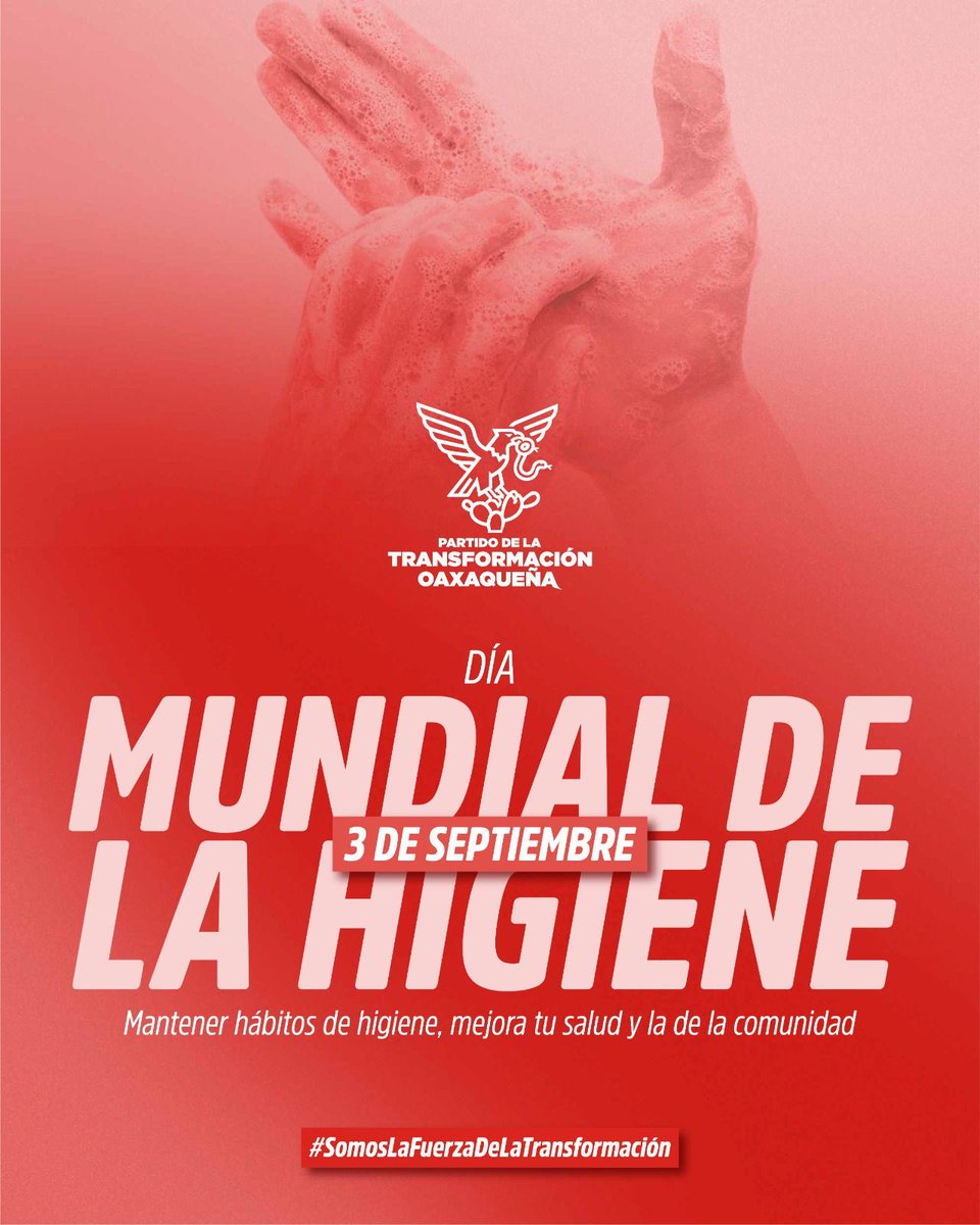 PETEOOAX's tweet photo. 🔴⚪ ¡Cuidar nuestra higiene es cuidar nuestra salud!

En el Día Mundial de la Higiene, recordamos que mantener buenos hábitos de limpieza contribuye al bienestar de cada persona y fortalece la salud de toda la comunidad. 🧼🫧

Porque la prevención y el cuidado comienzan con pequeñas acciones diarias. ❤️🤍

#SomosLaFuerzaDeLaTransformación

@SalomeMtzS