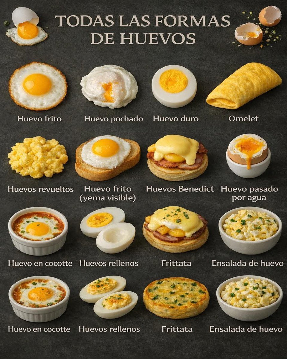 NutriologoGiron's tweet photo. Formas para preparar huevoes.
¿Cuales otras conoces? https://t.co/0RFZ2lmfLn