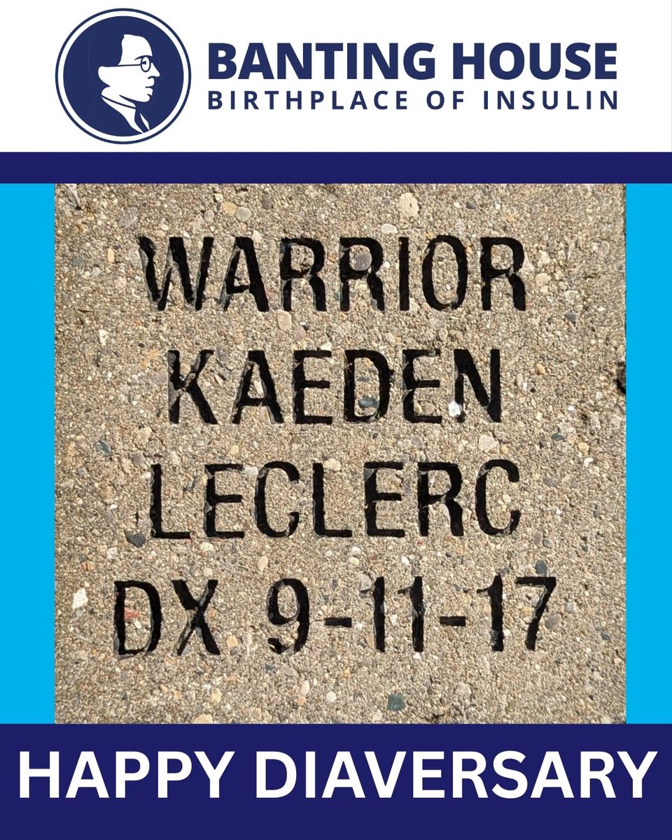 BantingHouse's tweet photo. Wishing Kaeden a very happy #diaversary! From all of us at the #birthplaceofinsulin, we hope you have a great day!

#bantinghouse #thisplacematters #banting #diabetes #insulin #t1d #histmed #ldnont #fundraiser https://t.co/vRKsHIzF2e