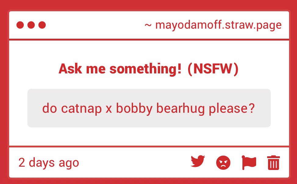 MayoDaMoff's tweet photo. Catnap x Bobby Bearhug https://t.co/ArX2tjOFBb