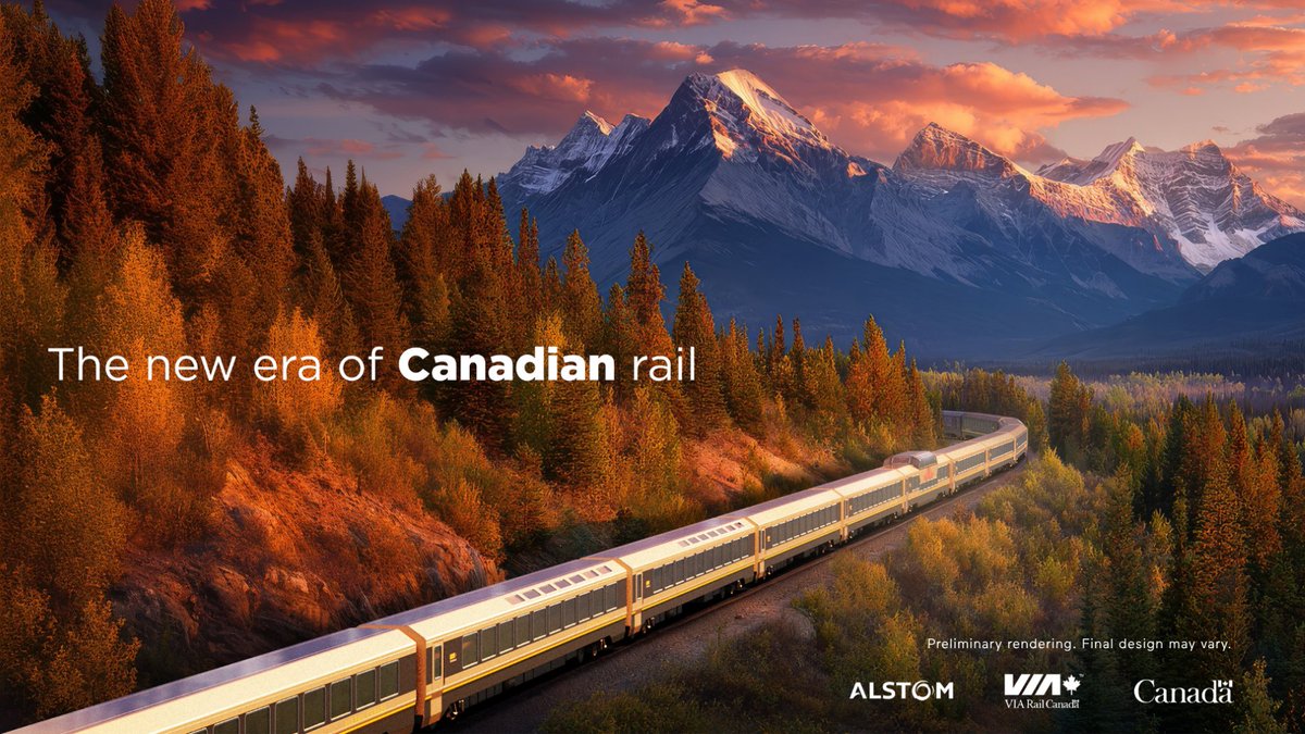 VIA_Rail's tweet photo. The Government of Canada has announced a historic $4.7 billion investment for VIA Rail to acquire 313 new passenger rail cars designed and manufactured in Canada. They will renew VIA Rail's long-distance, regional and remote services: https://t.co/abWDAY7rD0 https://t.co/DG1GOf4Zgu